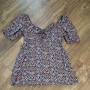 Wild Fable Floral Mini Dress - Black and Orange